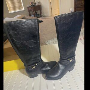 New Liz Claiborne Lc Tacca Brown Leather Boots  W/Memory Foam Size 10W wide calf